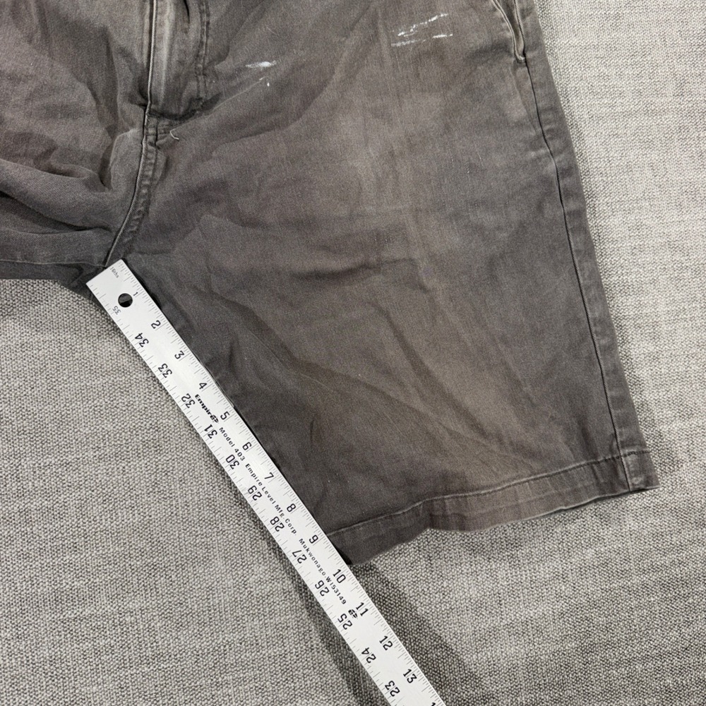 Volcom Chino Shorts Mens 34 Gray Fair Distressed Paint Splatter Skate Casual - Picture 7 of 8